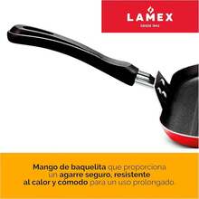 Sarteneta Antiadherente Lisa| Utensillos de Cocina| Ideal para tu Hogar & Cocina Integral| Cuadrada  - Mangos Aislante al Calor - Acanalada Roja 28x28cm - Ver 9
