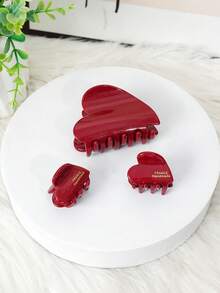 3 peças de grampos de cabelo em formato de coração, acessórios delicados para cabelos femininos adequados para cabelos grossos e finos, ótimo presente de aniversário e casamento, grampos de garra da moda, bolsa de cabelo de inverno