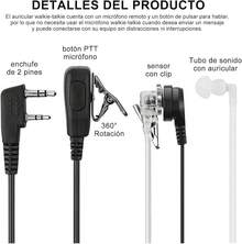 HHMIDS Juego de 12 Pack Walkie Talkie Auricular, Walkie Talkie Auricular con Micrófono, Auriculares de Tubo Acústico Transparente de 2 Pines, Compatible con, Linton, - 12 piezas - Ver 3