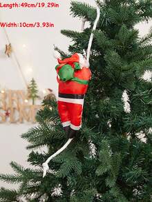 1 Stück Weihnachtsmann klettert auf Weihnachtsbaum Dekoration, Innen- & Außen Feiertags Wanddekoration, Weihnachtsmann klettert an Seil Festliche Weihnachtsbaum Deko, Multi- mit roten und grünen Weihnachtsmännern, Fensterausstellung, Haus Tür Wanddekoration, Weihnachtsbaum Party Deko, Weihnachtsparty Zubehör