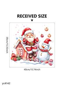 1 pieza Adorno rústico de gnomo y muñeco de nieve de Navidad de PVC y vidrio, calcomanía autoadhesiva extraíble para ventanas de DIY para decorar el hogar, la cocina, la sala de estar, el dormitorio, el estudio, el baño, decoración festiva navideña