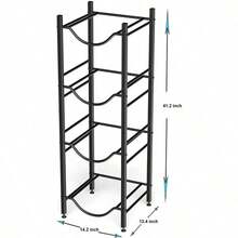 Water Bottle Storage Stand, 4 Tier Water Bottle Holder, 5 Gallons Heavy Duty Water Jug Rack For Kitchen Home And Office Easy To Assemble Black - por defecto - Ver 4