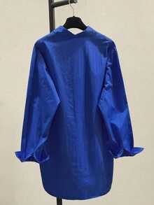 Chaqueta casual de mujer de ajuste holgado, con cuello vuelto y manga larga