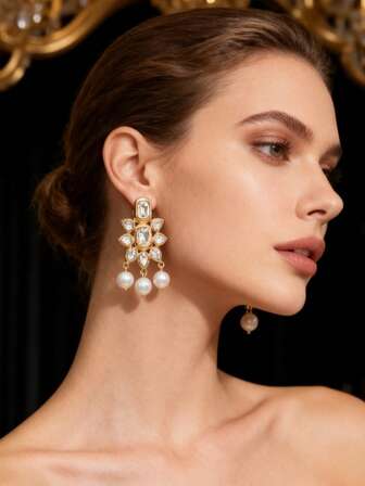 1 Pair Elegant And Charming Daily Fashion Earrings For Women, Exquisite Craftsmanship, Suitable For Women To Wear Daily Jewelry And As Holiday Gifts.
