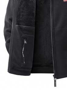 Men's Fleece-Lined Thickened Hooded Jacket For Autumn And Winter - Stylish, Casual, Letter-Printed, Warm Outerwear - Black - View 3
