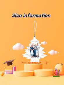 1pc Personalized Acrylic Christmas Theme Photo Ornament, Includes Custom 3D Christmas Tree Ornament, Suitable For Home Decor, Room Decor, Theme Party Decor, Christmas Decor; Also Can Be Used As Acrylic Keychain, Cute Car Accessory, Great Gift For Christmas, Christmas Hat, Christmas Clown, Winter, Holiday, Festival Themes - Christmas Tree Ornaments - View 3