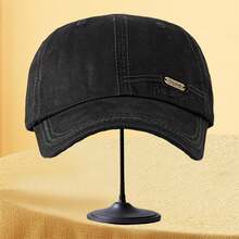 Adults Letter Embroidery Baseball Caps Fashionable Retro Distressed Sun Protection Hats For Daily Life - Black - View 9