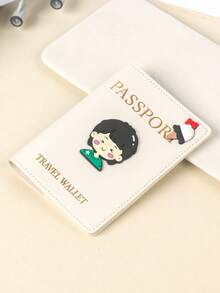 1pc Matte Finish Pu Material Travel Passport Cover With World Map & Letter Print And Fixed Design Passport Holder Passport Case Passport Wallet Passport Bag For Holiday For Vacation Passport Pouch For Flight For Back To School For Men And Women Travel Essentials Travel Accessories - Multicolor - View 13