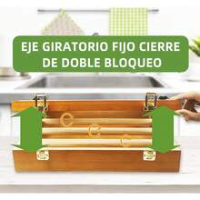 EKEJLI Dispensador de Papel de Aluminio, dispensador de Envoltura 3 en 1 con Cortador,Envoltura de plástico Dispensador de Cera de Papel de Aluminio para cajón de Cocina/Montaje en Pared - 1 - Ver 4