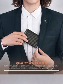 HOVI'S Porte-cartes minimaliste classique, portefeuille fin et portable pour cartes et espèces, porte-monnaie multifonction