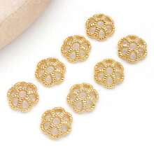 10/50 件真 18K 镀金花丝金色花形珠子端盖 漂亮花丝金色珠子端盖 适用于工艺品 DIY 珠宝制作用品 - 金色 - 查看 19