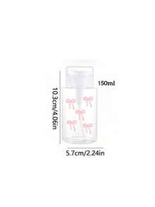 蝴蝶结图案可重复灌装透明PET旅行瓶,卸妆分装瓶,带3.38盎司/6.76盎司便携式按压泵,适用于卸甲油、爽肤水和卸妆液,圆顶设计,仅限手洗,可重复使用,卸妆瓶(手工测量,2厘米误差属正常范围,毫升为精确单位) - 彩色 - 查看 16