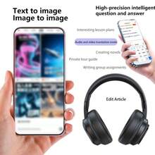 New Hybrid Active Noise-Canceling Headphones (With Touchscreen), Intelligent AI Translation, Remote Control Photography, Wireless Headphones With Microphone, Soft Ear Pads, Multiple EQ Bass Settings, Comfortable Fit Earcups, Suitable For Tablets, Laptops, And Mobile Phones. Keywords: Headphones, Gaming Headphones, Noise-Canceling Headphones, Over-Ear Headphones, Gaming Headphones With Microphone, Soundcore Headphones, Retro Headphones, Noise-Canceling Headphones With Microphone, Over-Ear Headphones, Headphones, Smart Headphones, Futuristic Headphones, Headphones, Men's Headphones, Gaming Headphones With Microphone, Active Noise-Canceling Headphones, Over-Ear Noise-Canceling Headphones, Comfort Headphones, Ear-Hook Headphones, Digital Headphones, Office Headphones, Call Headphones, Lightweight Headphones, High-Quality Audio, Durable Construction - 黑色 - 查看 8