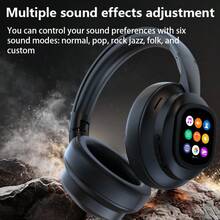 New Hybrid Active Noise-Canceling Headphones (With Touchscreen), Intelligent AI Translation, Remote Control Photography, Wireless Headphones With Microphone, Soft Ear Pads, Multiple EQ Bass Settings, Comfortable Fit Earcups, Suitable For Tablets, Laptops, And Mobile Phones. Keywords: Headphones, Gaming Headphones, Noise-Canceling Headphones, Over-Ear Headphones, Gaming Headphones With Microphone, Soundcore Headphones, Retro Headphones, Noise-Canceling Headphones With Microphone, Over-Ear Headphones, Headphones, Smart Headphones, Futuristic Headphones, Headphones, Men's Headphones, Gaming Headphones With Microphone, Active Noise-Canceling Headphones, Over-Ear Noise-Canceling Headphones, Comfort Headphones, Ear-Hook Headphones, Digital Headphones, Office Headphones, Call Headphones, Lightweight Headphones, High-Quality Audio, Durable Construction - 黑色 - 查看 9