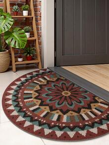 DAJIANG Thảm chùi chân phong cách Boho màu đỏ, dày dặn, chống trơn trượt, chất liệu nhung mềm mại, vật trang trí nhà cửa thiết yếu cho hiên nhà và phòng khách, chất liệu polyester có thể giặt máy, thiết kế hình tròn thời trang, họa tiết khảm, trang trí phòng khách dịp lễ, thảm hành lang, mùa thu/đông, trang trí phòng ngủ, thảm trải sàn, trang trí Giáng sinh & Lễ Tạ ơn, thảm nhà bếp. - Nhiều màu - Xem 4