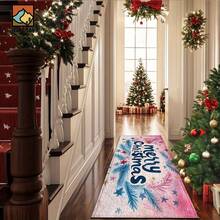 1 pieza/2 piezas Alfombra antideslizante para baño con estampado navideño, material de cachemir sintético, decoración esponjosa adecuada para baños, entradas, cocinas y decoraciones festivas, lavable a máquina, idea de regalo