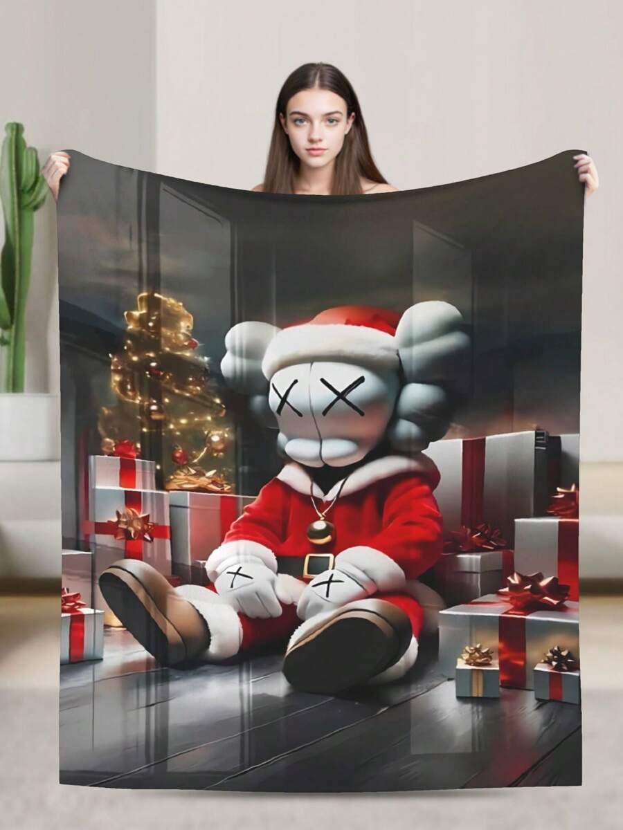 Kawss Kawaii Kaw  Blanket Flannel Blanket, Super Comfortable Winter Warm Blanket Summer Air Conditioning Blanket, Soft And Light Bed Sofa Decoration, Not Easy To Shed, Machine Washable - 黑色 - 查看 1