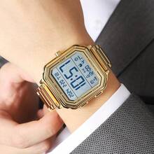 SKMEI 2559 畅销设计师男士手表不锈钢奢华防水LED品牌数字手表 - 均碼 - 查看 6