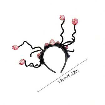 1pc Creative Plush Eyeball Headband, Black, Halloween Costume Prop, Party Decoration, Cosplay Accessory, Holiday Gift