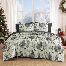 King Comforter Set, Classic Red Black Plaid-Piece Bedding Set, Farmhouse Lightweight All-Season Bed In A Bag With Sheets, Pillowcases & Shams, Home Decor - Màu xám Giáng sinh - Xem 12