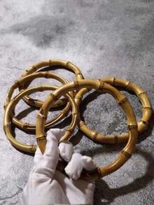 1 pieza Bolso de mano redondo tejido a mano de madera