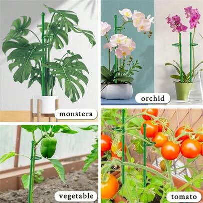 10/20 PCS Plant Supports, Green Plant Sticks Supports, Plant Supports Suitable For Indoor And Outdoor Plants, Green Sticks Supports For Potted Plants Of Tomato, Peony, Lily, Rose And Other Flower And Vegetable Plants (15.75 Inch)