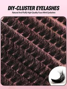 156 Clusters Of Fine Individual Eyelashes With A Natural Look, D-Curl, 8-16mm Mixed Length, Fluffy And Thick. DIY Eyelash Extension For Volume And Length. Easy To Apply And Reusable. Comfortable Eyelash Clusters. Individual Eyelashes. False Eyelashes For Personal Use. Suitable For Festivals, Parties, Halloween, Role-Playing, Etc. - D - 查看 4