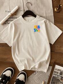 Brazilian Floral T-Shirt, Summer Fashion, Stylish Crew Neck T-Shirt - Brazuca Brazil World Cup - 奶油色 - 查看 3