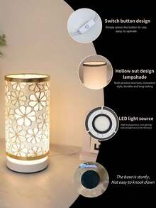 1 件现代创意圆柱形 LED 台灯，USB 供电，开关控制，温暖照明，适用于卧室、书房、客厅、餐厅、办公室装饰、圣诞节、感恩节、毕业典礼、成人礼、节日礼物、生日礼物 - 暖白光 - 查看 10