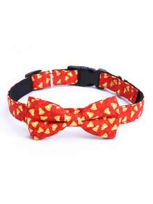 Christmas Pet Collar, Santa Claus Candy Bow Print Cat Dog Collar, Christmas Decorative Collar