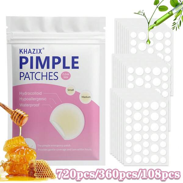 720 szt. plastrów na trądzik z bylicy pospolitej z olejkiem z drzewa herbacianego, delikatne i niepodrażniające, materiał hydrokoloidowy, zakrywa niedoskonałości ciała, pielęgnacja zaskórników
