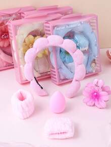 5 Pcs Women Terry Cloth Headband Wash Combo Pack, Sponge Spa Headbands For Washing Face Or Facial With Wristbands And Large Flower Hair Claw Clip Gift Set, Puffy Makeup Washing, Mask, Skin Treatment Hair Stuff Hair Accessories Set With Delicate Box For Party Gifts And Daily Use,Gifts,Travel,Gifts For Women,Hair Stuff,Stocking Stuffers,Stocking Stuffers,Stocking Fillers,Stocking Stuffers For Women,Stocking Fillers Women,Christmas Gifts,Gifts,Christmas Stocking Fillers,Gifts For Women,Gift,Christmas Gift,Stocking Stuffers For Adults,Stocking Fillers For Adult,Hair Stuff,Women's Accessories,Stocking Stuffer,Coming-Of-Age Hair Accessory,Christmas Hair Accessories,Gift Ideas For Women,Beauty Stocking Fillers,Christmas Gifts For Women