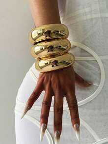 1 件袖口手镯、金手镯、宽手镯、粗手镯、手镯套装、宽手镯、女士手镯、送给她的礼物