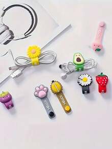 Cute Cartoon Fruit Shaped Cable Winder, Reusable For Earphone, Charging & Data Cables, Tidy Wire Management Tool, Cable Organizer For Home & Office