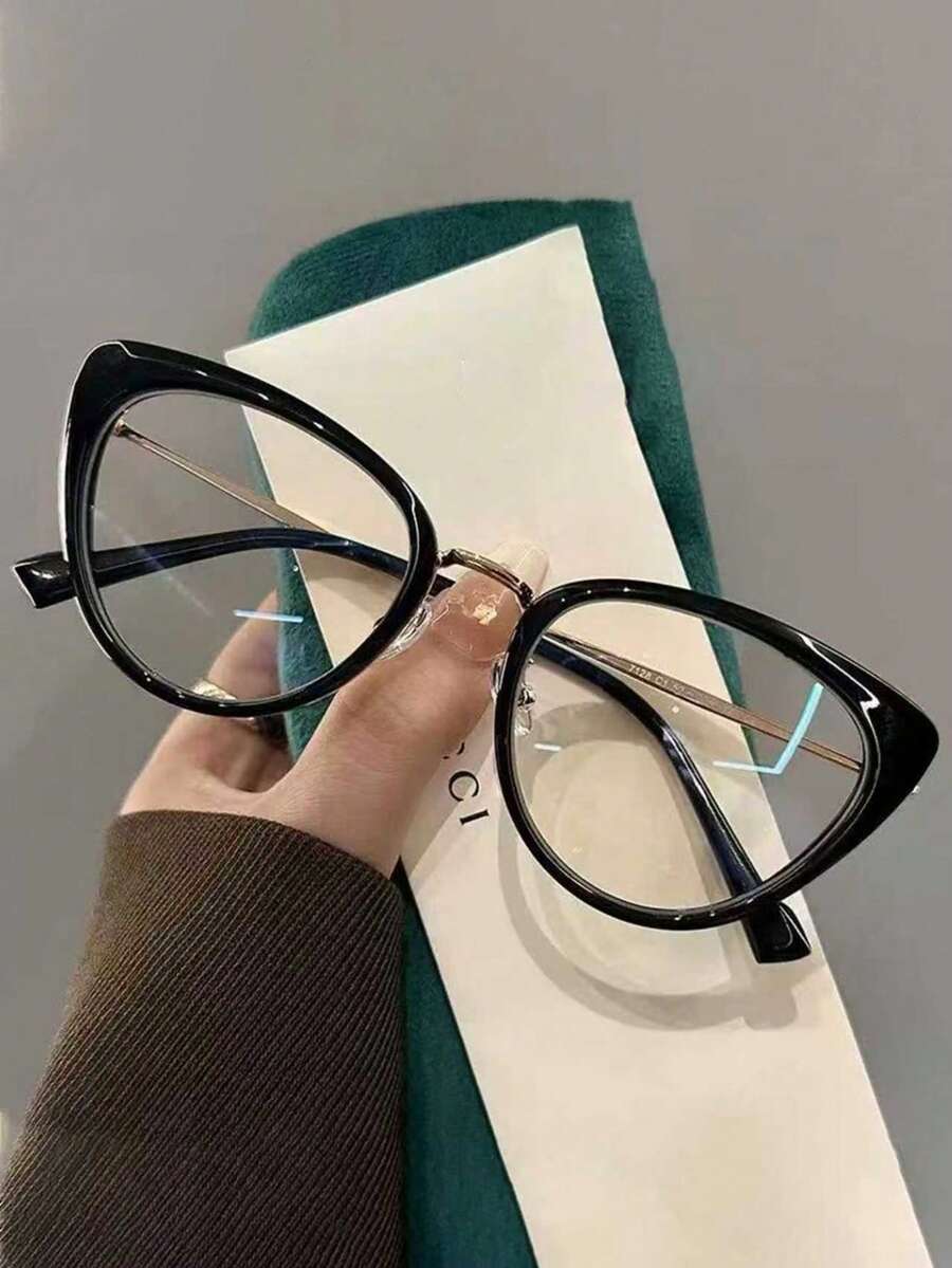 1 Cặp kính mắt mèo dáng retro bằng kim loại, thời trang, phù hợp với trang phục thời trang, trang trí tiệc, văn phòng máy tính, chơi game, sử dụng hàng ngày. - Nhiều màu - Xem 1