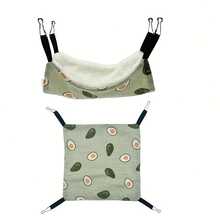 Hamac moale și confortabil pentru animale de companie mici, hamac pentru agățat, leagăn de dormit pentru toate anotimpurile cu design drăguț de desene animate, poliester, nu necesită asamblare, accesorii pentru cuști pentru animale de companie mici, pentru porcușori de Guineea, hamsteri, planori de zahăr, dihori