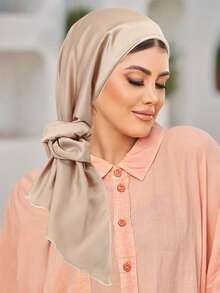 1 套穆斯林花卉印花头巾、头巾和头带，时尚百搭 - 顏色 - 查看 24