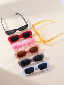 Juego de 7 gafas de moda cuadradas unisex, nuevos diseños para la Semana de la Moda Internacional, que muestran un estilo y personalidad únicos, adecuadas para la vida diaria, al aire libre, vacaciones, conducir, viajar, fiestas, playa, todas las estaciones