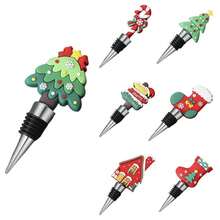 Festive Crystal Christmas Wine Stoppers, Set Of Reusable Bottle Stoppers To Seal And Decorate, Elegant Holiday Party & Bar Accessories For Gift Giving - Màu sắc ngẫu nhiên - Xem 1