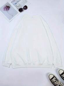 Sudaderas Para MujerWinter Clothes Sweaters Pearl Bow Loose And Comfortable Sweatshirts New Year Fit Sweatshirts SweatersLoose And Comfortablesweat Shirt - 白色 - 查看 2