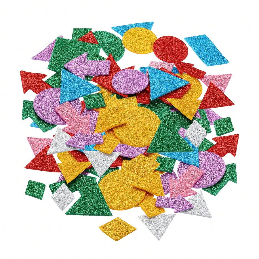 Foam Stickers, EVA Self Adhesive Glitters Foam Shape Sticker Craft Supplies For Scrapbook Card DIY Making Home Decor - 幾何風格120Pcs - 查看 1