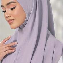 Pañuelo instantáneo musulmán para mujeres, cubierta completa del cuello, turbante de color sólido, fácil de usar, hijab de algodón y cáñamo, hijab interior - 4 - Ver 4