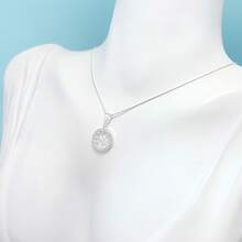 Simple And Elegant Women's Necklace, Tree Of Life Pendant Inlaid With Zirconia, 925 Silver Plated - Bạc - Xem 3