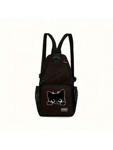 Bolsa transversal com zíper duplo para homens e mulheres, estampa divertida de gato preto, mini bolsa de peito, várias cores à sua escolha, bolsa de peito multifuncional, bolsa de ombro casual simples de grande capacidade, adequada para homens e mulheres, ideal para uso diário, atividades ao ar livre, viagens, caminhadas, portátil, escolha ideal para presentear, presente perfeito para namorada, presente perfeito para mãe, item essencial para a volta às aulas, equipamento de camping - Multicolorido - Ver 6