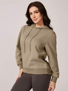 NcmRyu 1 Stück Damen modischer, locker sitzender Kapuzenpullover mit Kordelzug-Design
