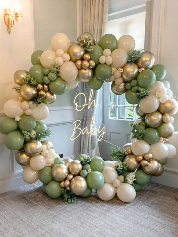 130 Stücke Vintage Avocado, Creme, Gold Latex Ballons, geeignet für Geburtstag, Hochzeit, Babyparty, Abschluss, Jahrestag, Taufe, Sommerthemen-Party, Heimdekoration, Valentinstag, Halloween, Weihnachten, Erntedankfest