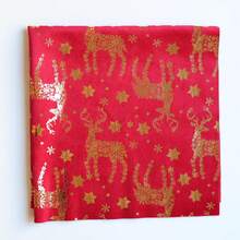 1 Piece Tablecloth Foil Print Christmas Snowflake Stag 59*59inch/59*102.36inch/59*120inch Golden Glow Fabric Holiday Brunch Potluck Family Gatherings Or Romantic Dinner Parties Themed Events Xmas Home Styling Even Photo Backdrops Festival Market