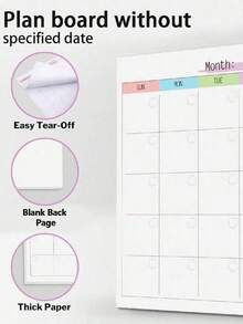 Cahier de planificateur mensuel non daté, calendrier hebdomadaire vierge, 11,4" X 14,7", convient comme cadeau pour hommes et femmes, accessoire de bureau, décoration de pièce - Multicolore - Voir 5