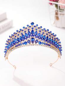 1 Stück luxuriöser Braut-Hochzeitskopfschmuck Kristallkrone Haarband, elegantes Accessoire für Hochzeit, Bankett