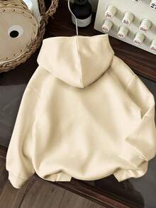 Young Boy Casual Loose Fit Thick Knit Sweatshirt - Apricot - View 3